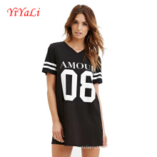 Sport Style Printing Fashion Loose Short Sleeve Women Cotton T-Shirt